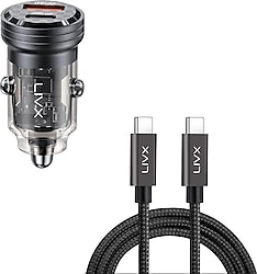 LivX Transparent 45 W 2 m Type-C Kablolu Hızlı Araç Şarj Aleti