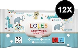 Lole's Sensitive 72 Yaprak 12'li Paket Islak Mendil