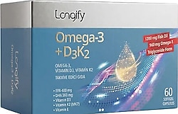 Longify Omega 3 Balık Yağı + D3K2 60 Yumuşak Kapsül