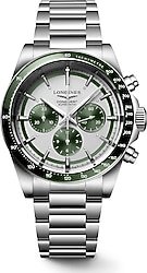 Longines Conquest Chronograph L3.835.4.02.6 Çelik Kordon Beyaz-Yeşil Erkek Kol Saati