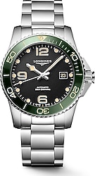 Longines HydroConquest L3.781.4.05.6 Çelik Kordon Yeşil-Siyah Erkek Kol Saati
