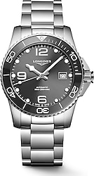 Longines HydroConquest L3.781.4.76.6 Çelik Kordon Gri Erkek Kol Saati