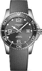 Longines HydroConquest L3.781.4.76.9 Silikon Kordon Gri Erkek Kol Saati
