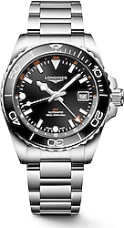 Longines HydroConquest L3.790.4.56.6 Çelik Kordon Siyah Erkek Kol Saati