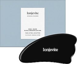 Lonjevite Wing Shape Black Obsidian Gua Sha