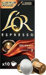 L'Or Espresso Origins Collection Colombia Intensity 8 Alüminyum Kapsül Kahve 10'lu