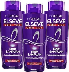 Loreal Elseve Color Vive Turunculaşma Karşıtı Mor Şampuan 200 ml 3 Adet