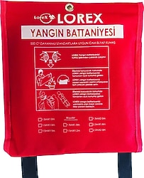 Lorex LR-FB1010C 100x100 cm Çantalı Yangın Söndürme Battaniyesi