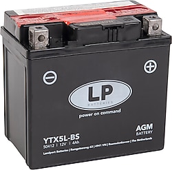 LP Batteries YTX5L-BS AGM 12 V 4 Ah 50 CCA Motosiklet Aküsü