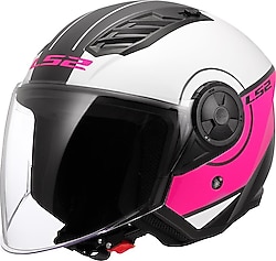 LS2 Airflow 2 Cover Beyaz Pembe Açık Motor Kaskı