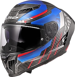 LS2 Dragon Karbon Trax Mavi Full Face Motor Kaskı