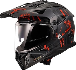 LS2 Pioneer 2 Crazy Mat Siyah Kırmızı Cross Motor Kaskı