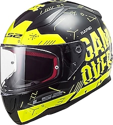 LS2 Rapid Player Siyah Sarı Full Face Motor Kaskı