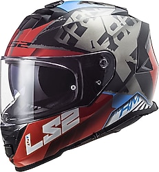 LS2 Storm 2 Sprinter Mat Siyah Kırmızı Titanium Full Face Motor Kaskı