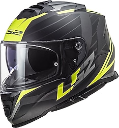 LS2 Storm Nerve Mat Siyah Neon Sarı Full Face Motor Kaskı