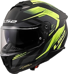 LS2 Stream 2 Fury Mat Siyah Neon Sarı Full Face Motor Kaskı