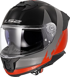 LS2 Stream 2 Thunderbiz Gri Turuncu Full Face Motor Kaskı
