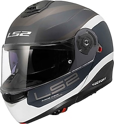 LS2 Strobe 2 Victory Mat Gri Mavi Kum Çene Açılır Motor Kask