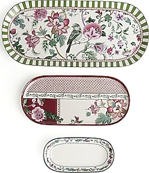 Lucky Art Madeline Bone 3'lü Oval Servis Tabağı