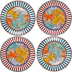 Lucky Art Paisley Bone 27 cm 4'lü Servis Tabağı