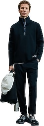 Lufian Art Yarım Fermuarlı Siyah Erkek Sweatshirt