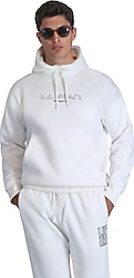 Lufian Brave Kapüşonlu Beyaz Erkek Sweatshirt