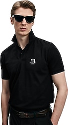 Lufian Carter Smart Siyah Kısa Kollu Polo Yaka Erkek Tişört