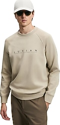 Lufian Cooper Bej Erkek Sweatshirt