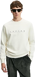 Lufian Cooper Beyaz Erkek Sweatshirt