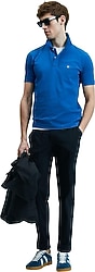 Lufian Laon Smart Regular Fit Saks Mavi Kısa Kollu Polo Yaka Erkek Tişört