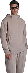 Lufian Robust Kapüşonlu Bej Erkek Sweatshirt