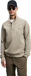 Lufian Wonder Yarım Fermuarlı Bej Erkek Sweatshirt