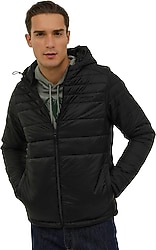 Lumberjack M-Brt Coat Kapüşonlu Siyah Erkek Şişme Mont