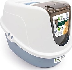 M-Pets Eco Tima Large Ocean Blue Kapalı Kedi Tuvaleti