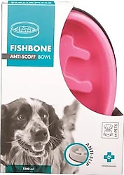 M-Pets Fishbone 1.2 lt Pembe Yavaş Yeme Mama Kabı
