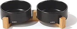 M-Pets Opera Bamboo 2x350 ml Standlı Siyah Mama Kabı