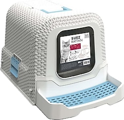 M-Pets Suez Rattan 69x42x41 cm Kapalı Kedi Tuvaleti