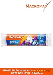 Macromax Büzgülü Leylak Çöp Torbası Orta Boy 10'lu