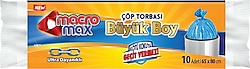 Macromax Extra Güçlü Büyük Boy Çöp Poşeti 10'lu