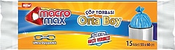 Macromax Extra Güçlü Orta Boy Çöp Poşeti 15'li