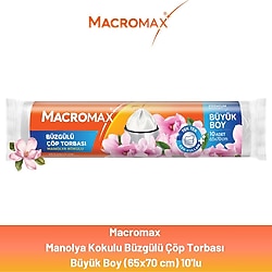 Macromax Manolya Kokulu Büzgülü Çöp Torbası Büyük Boy 10'lu