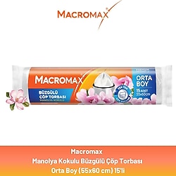 Macromax Manolya Kokulu Büzgülü Orta Boy Çöp Poşeti 15'li
