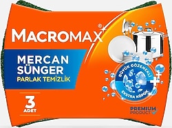 Macromax Mercan Bulaşık Süngeri 3'lü