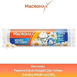 Macromax Papatya Kokulu Büzgülü Orta Boy Çöp Poşeti 10'lu