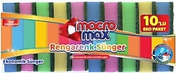 Macromax Rengarenk 10'lu Bulaşık Süngeri