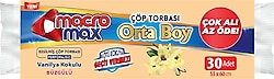 Macromax Vanilya Kokulu Büzgülü Orta Boy Çöp Poşeti 30'lu