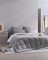 Madame Coco Bobigny Açık Gri Pamuklu Supersoft Çift Kişilik Comfort Set
