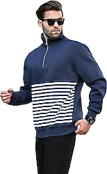 Madmext 7056 Yarım Fermuarlı Erkek Sweatshirt