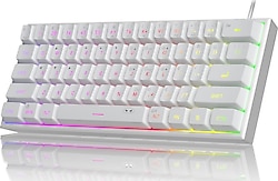MageGee TS91 Beyaz RGB %60 TKL Membrane Switch Kablolu Oyuncu Klavyesi