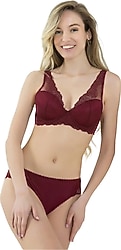 Magic Form 3912 Bordo Balenli Push Up Sütyen